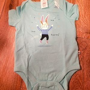 Baby Gap Boy Happy Bunny Mint Green Short Sleeve Onesie Easter